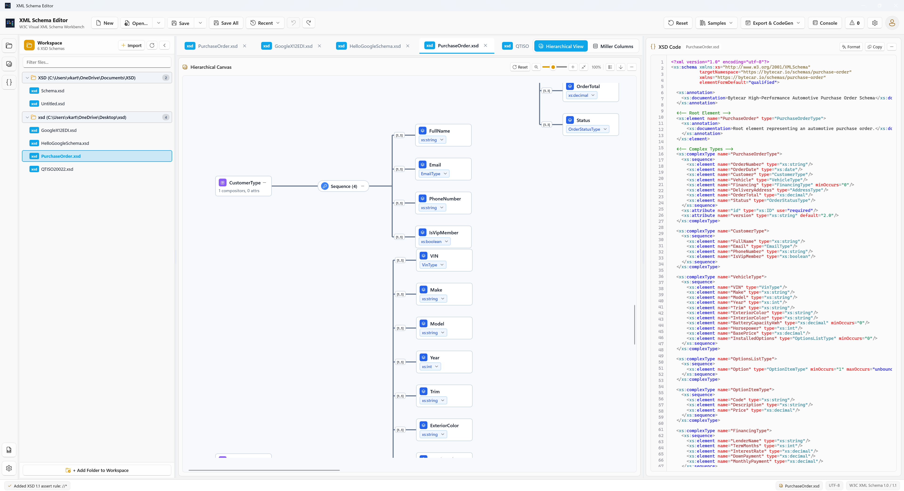 Multi-Tab Schema Workspace
