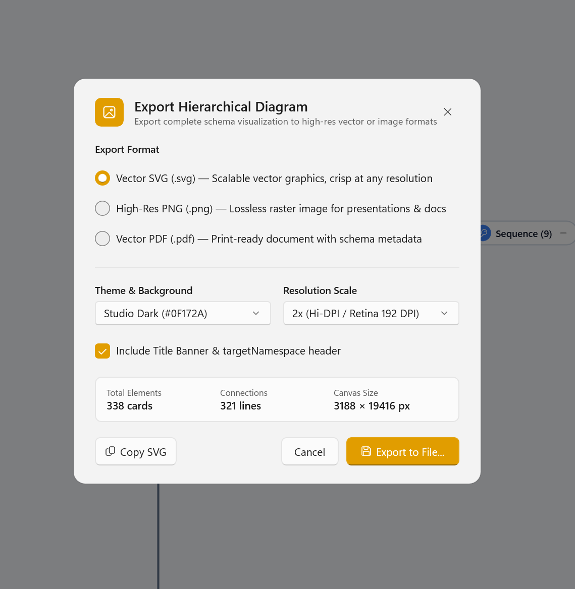 Export Hierarchical Diagram Dialog